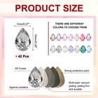 42pcs Teardrop Crystal Glass Rhinestones For 7x10mm Light Gray