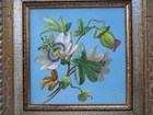 Antique Tile  Passion Flower Design  Hand-painted   Beautifully Framed