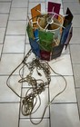 Mid Century Mcm 1960s Vintage Lucite plexi Metal Hanging Swag Pendant Light Lamp