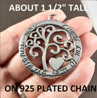 Heart Mom Mother Tree Life Pendant On 22  925 Plated Sterling Silver Necklace