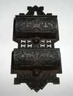 Vintage Cast Iron Wall Mount Double Match Stick Holder Lid   Open With Striker