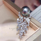 Gorgeous South Sea  Grey Pearl Brooch 925s