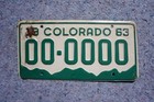1963 Colorado Sample License Plate