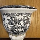 Aux Au Provence  Chinoiserie  Black   White Pedestal Planter Or Vase   French Co