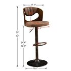 Set Of 4 Bar Stools Adjustable Swivel Pu Leather Bar Chairs Counter Height  New