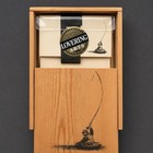 Vintage Lovering Arts Fly Fishing Stationery Set Wood Slide Top Box