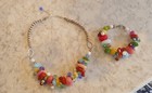 Sterling Silver Necklace And Bracelet Set With Colorful Stones   b5  