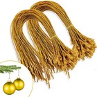 200pcs Christmas Ornaments String Hanger Precut Ribbon Hook For Christmas Gold