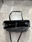 Coach Signature Logo Black gray Tote Zip W  Detachable Strap  Inner Pockets
