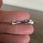 Swank Tie Clasp Clip Bar Textured Etched Pattern Silver Tone Men   s Accessories