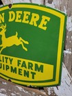 Vintage John Deere Porcelain Sign Old Farm Tractor Equipment Agriculture Dealer