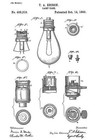 1890 - Lamp Base - Thomas A  Edison - Patent Art Magnet