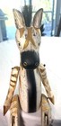 Pier 1 Imports 20    Retro Hand Carved Jointed Wooden Zebra Shelf Sitter 