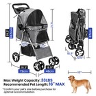4 Wheels Dog Cat Pet Stroller Travel Folding Carrier Cart W  Storage Basket