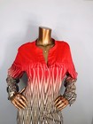 Calvin Klein Xl Top Stretch Ombre Chevron Print Ck Logo Button Up Shirt Lite Wgt