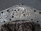 Antique German Silver Art Nouveau Repousse Purse With Cloth Bag Needs Repair