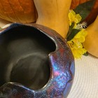 Stunning Turning Leaf Designs Raku Pottery Bowl Vase - Debra Burckhard Signed