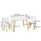 Kids Table And 2 Chairs Set  Toddler Wooden Activity Play Table 23 6  White