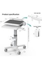 Mobile Dental Workstation  Height Adjustable  Oral Scanner Holder  Laptop Tray