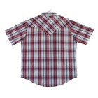 Wrangler Mens Short Sleeve Plaid Snap Button Western Shirt Red Blue