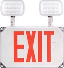 Wet Location Outdoor Led Red Exit Sign Emergency Light With Adjustable Heads