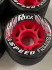 Sure Grip Rock Speed Freak Roller Skate Wheels 62mm Black With Rose Core 95a