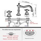 Classic Brass Bathroom Vanity Sink 2 Handle 3 Hole Widespread Faucet Hwzh041