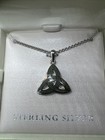 Biddy Murphy Irish Sterling Silver Connemara Marble Trinity Knot Necklace