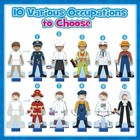 Wooden Magnetic Dress Up Dolls Pretend Play Set 40  Pcs Occupations Community 