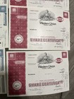 lot Of 8  Western Union Telegraph Company Stock Certificate New York