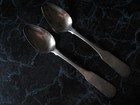 Pair Antique Coin Silver Teaspoons    g    Maker Engraved Jd Townsend C184