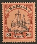 Travelstamps  Germany Samoa Stamps Kaiser s Yacht 80 Pfennig Mint  Og  H Unwmk