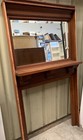 Antique Fir Mantel Surround With Beveled Mirror