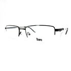 Tempo Mr1002 Bk Black Rectangular Half Rim Eyeglasses Frame 53  18 140 Mm