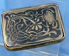 Antique Art Nouveau English Sterling Silver Cigarette Box As Is 900 Silver