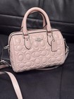 Nwt Coach Mini Rowan Crossbody Bag Blocked Signature Leather Cy743 Silver Blush