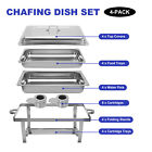 4 Pack Of 8qt Stainless Steel Chafer Chafing Dish Sets Catering Food Warmer New
