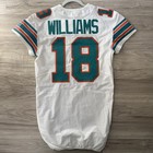  18 Miami Dolphins Game Used White Throwback Jersey Yr 2019 Size 40 Williams