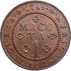 1789 Angola Macuta  Pcgs Au 50  Lisbon Mint  Maria I  Km-31
