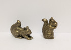Vintage Solid Brass Squirrels Detailed Etched Home Decor 3 5    3  Set Of 2