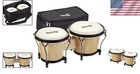 7    8  Natural Bongo Drum Set With Padded Case - Quality   Versatility