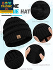 Fleece Knit Winter Beanie  Scarf  And Touch Screen Gloves Set For Adults