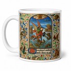 St  Michael Archangel Battles Dragons Medieval Illuminated Manuscript 11oz   