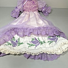 Vintage Purple Handmade Embroidered Pillowcase Doll 24    Muslin Doll Detachable