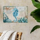 Beach Themed Sea Horse Metal Sign Nautical Starfish Vintage  12 X 8 Inch