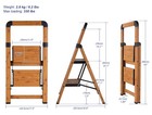 Step Ladders Folding 2-step Woodgrain Finish Aluminum Foldable Stool Anti-slip