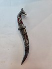 Antique vtg Indo-persian Damasened Dagger  letter Opener Horse Head