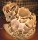 Vintage 1988 Enesco Baby Bear   Unicorn  Nursery Night Light Lamp