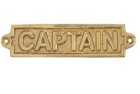 Solid Brass Captain Wall Plaque Sign Nautical Beach House Boat Captain Sign