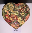 Ceramic Heart Floral Jewelry Trinket Box Tapestry Decoupage Bella Casa Vintage